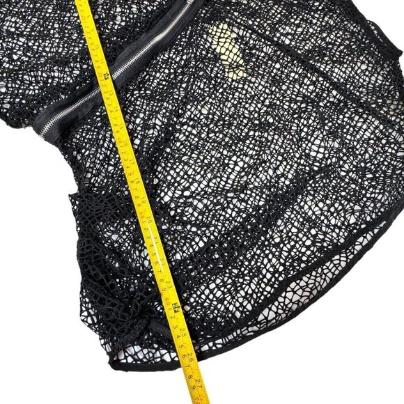 NWT Sugar Lips Black Mesh Fishnet Top Sz.S One Sleeve Sheer Zipper Grunge Goth - Picture 6 of 10